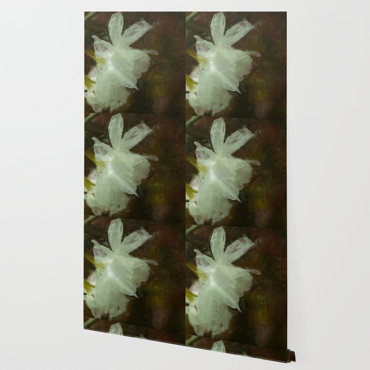 White Daffodils Impressionist Painting Wallpaper By Onlinegifts