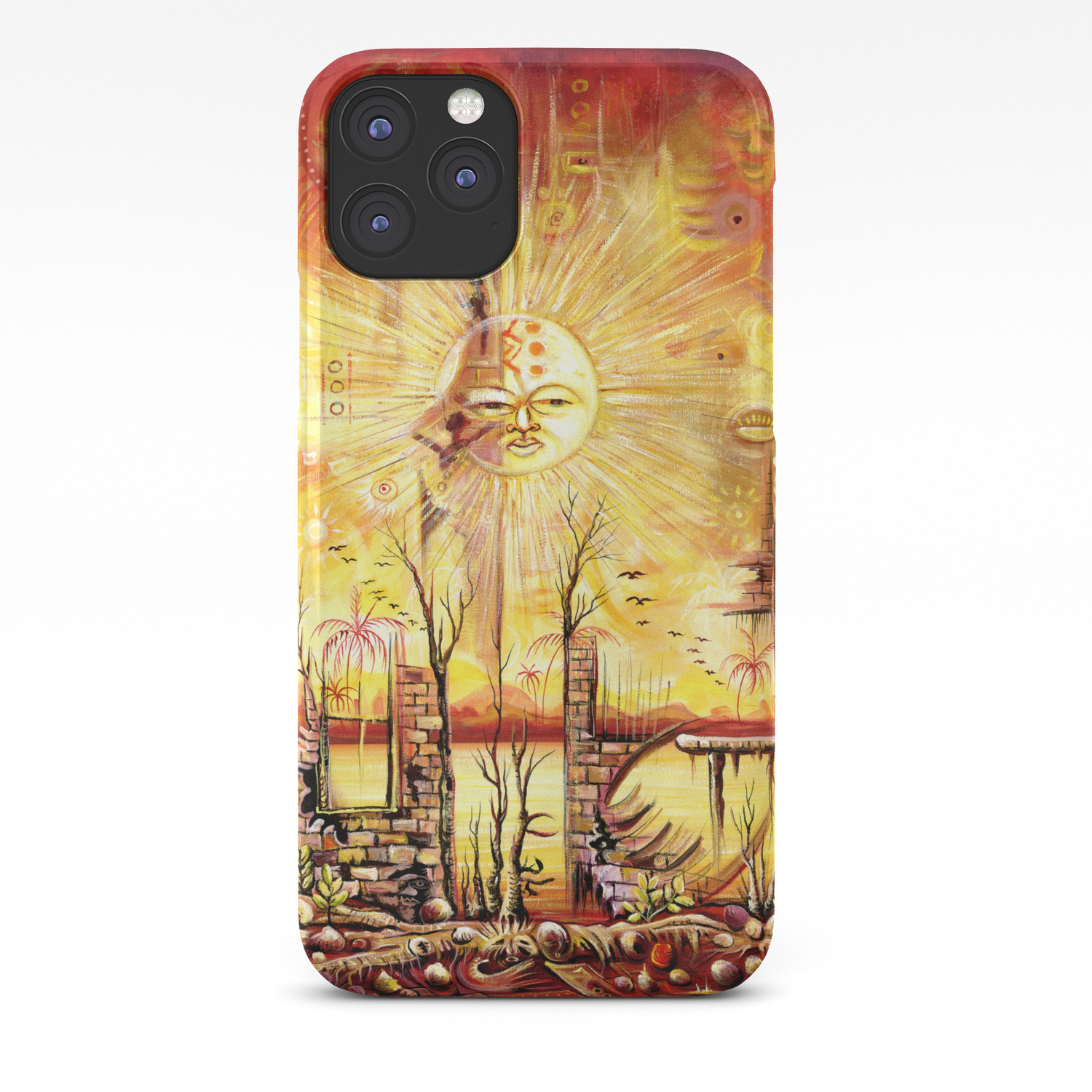 Sun Shine In My Mind Surreal African Painting Iphone Case By
