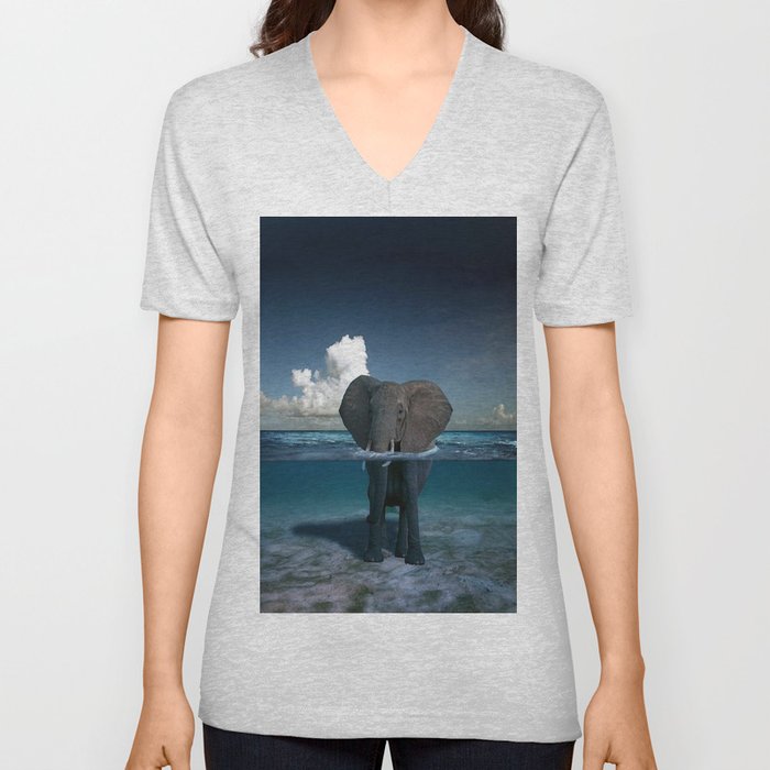 elephant in the sea V Neck T Shirt