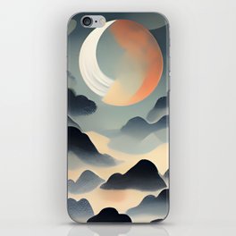 Mountain rocks and fog twilight landscape iPhone Skin