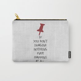 Paper 01 Carry-All Pouch | Film, Black And White, Black, Minimal, Cinema, Red, Papertowns, Word, Book, Quote 