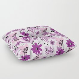 Purple Happy Blossoms Floor Pillow