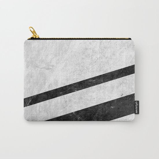 White Striped Marble Carry-All Pouch