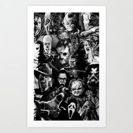 Horror Movie Collage  Art Print