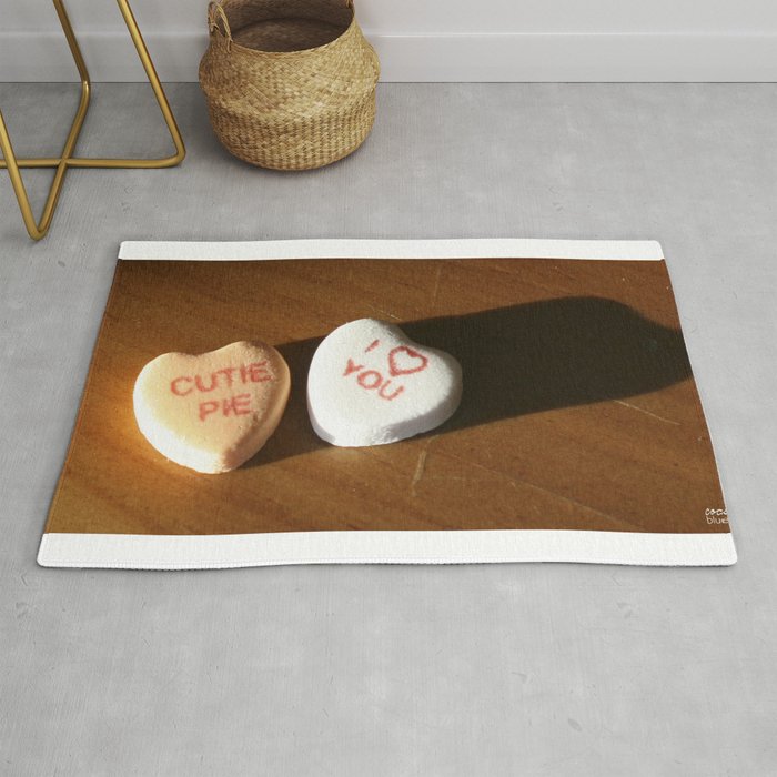 conversation heart love by cocoblue Rug