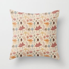 Mushroom Pattern Throw Pillow