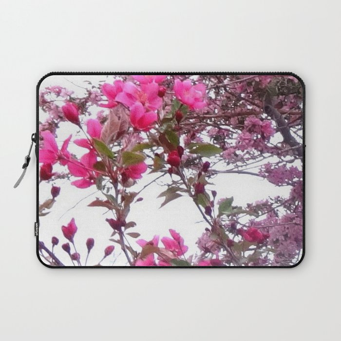 FLOWERING PINK CRABAPPLE TREES SPRING FLORAL Laptop Sleeve