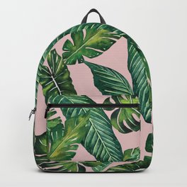 Jungle Leaves, Banana, Monstera II Pink #society6 Backpack