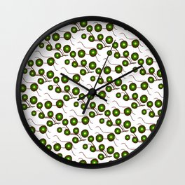 Green flowers. Wall Clock