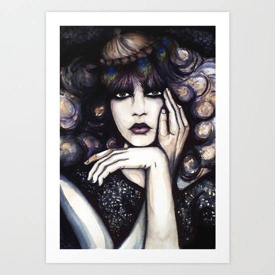 Blonde Curls // Fashion Illustration Art Print