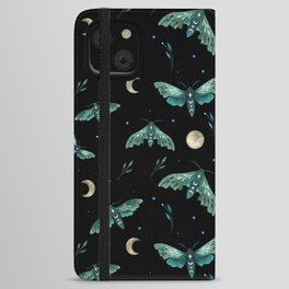 Lime Hawk Moths Night iPhone Wallet Case