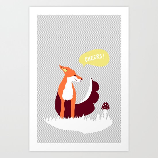 party animals - english fox Art Print