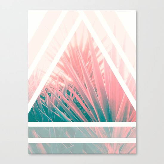 Pastel Palms into Triangle Canvas Print