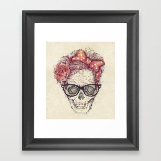 Hipster Girl is Dead Framed Art Print