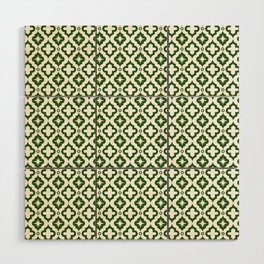 Green Ornamental Arabic Pattern Wood Wall Art