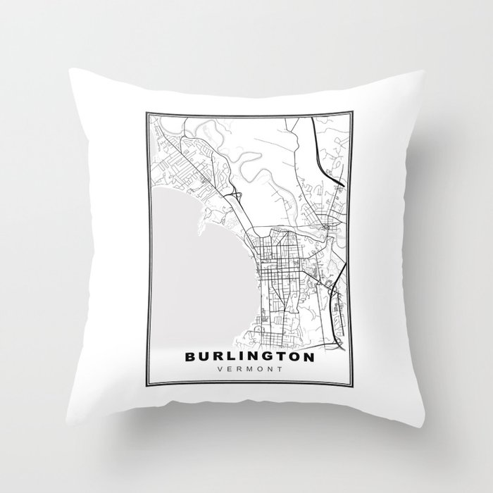 Burlington Map Throw Pillow