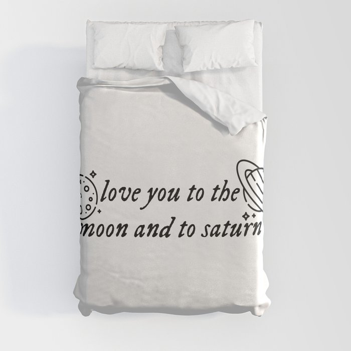 moon and saturn Duvet Cover