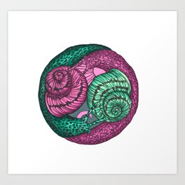 circle of snails Art Print