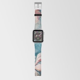 Red and blue with creamy marble abstract minimalist  Apple Watch Band