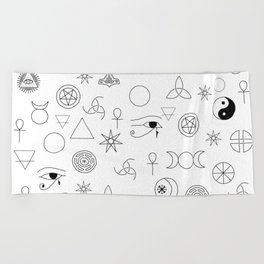 Witchcraft symbols Beach Towel