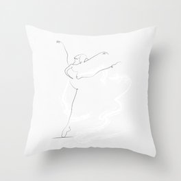 'ESSENCE', Dancer Line Drawing Throw Pillow