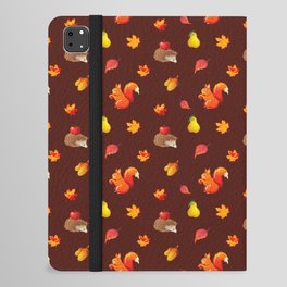 Hedgehog,squirrel,autumn pattern  iPad Folio Case