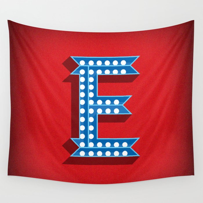 Letter E Initial Cap Wall Tapestry