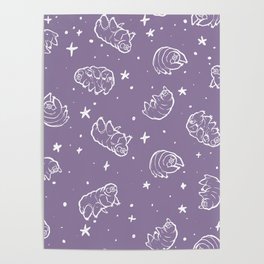 Tardigrades in Space Lavender Poster