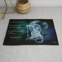 A JANE GOODALL quote - universe version Rug