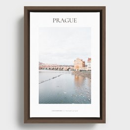 Coordinates - travel poster - prague - czech republic Framed Canvas