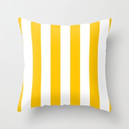 Aspen Gold Yellow and White Wide Vertical Cabana Tent Stripe Throw Pillow