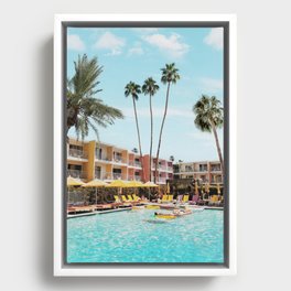 Palm Springs Hotel Framed Canvas