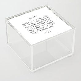 Music is a moral law- it gives soul to the universe, beautiful Plato Quote, minimalist typewriter  Acrylic Box