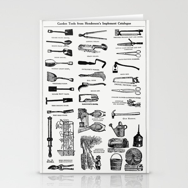 Garden Tools Implement Catalogue Stationery Cards