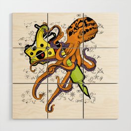 Octopus Tattoo Wood Wall Art