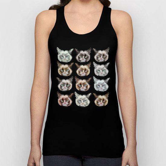Cats Cats Cats on Red Unisex Tank Top