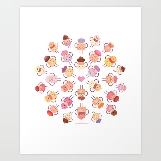 Cupcake Mandala Art Print