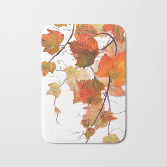 orange grapevine 2 Bath Mat