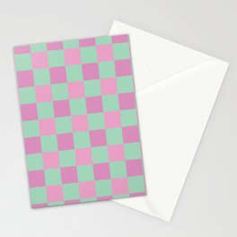 Classic Plaid Retro Pink Stationery Card