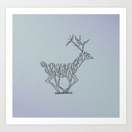 Deer Branches Art Print