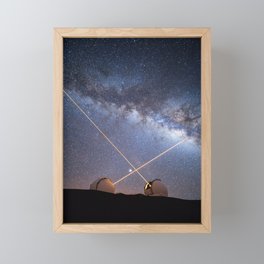 Milky Way and Stars on Mauna Kea, Hawaii Framed Mini Art Print