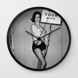 NOT YOUR BITCH, Vintage Woman Wall Clock | Strongwoman, Gift, Photo, Powerwoman, Mothersday, Vintagewoman, Oldphoto, Notyourbitch, Mom, Feminist 