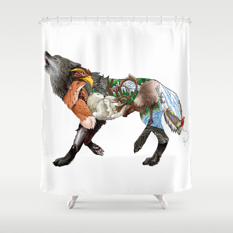 Colored Wilderness Wolf Shower Curtain By Calmwaters Society6