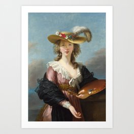 Self Portrait in a Straw Hat, Elisabeth Louise Vigee Le Brun, 1782 Art Print