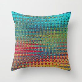 Colorful Zigzag Wave Abstract Throw Pillow