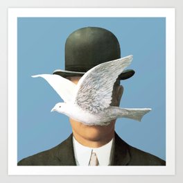 Magritte - Man in a Bowler Hat Art Print