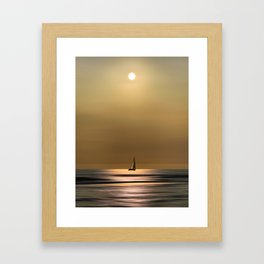 Sail me away - Sailing boat at the sunset Framed Art Print