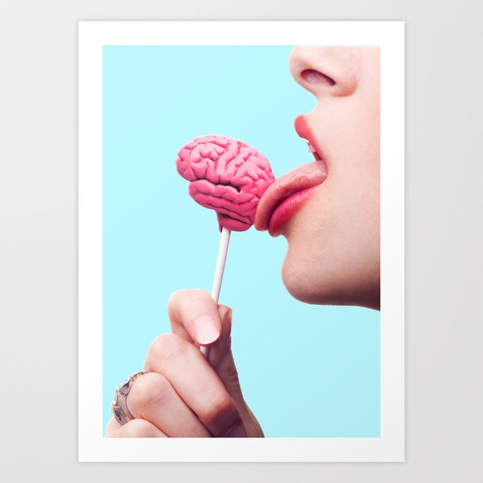 Digital brain surreal art. Mindfulness gifts. Art Print for Sale