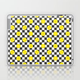 Retro smiley face checker board square pattern Laptop Skin