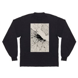 Buenos Aires, Argentica. Black and White City Map - Aesthetic Long Sleeve T-shirt